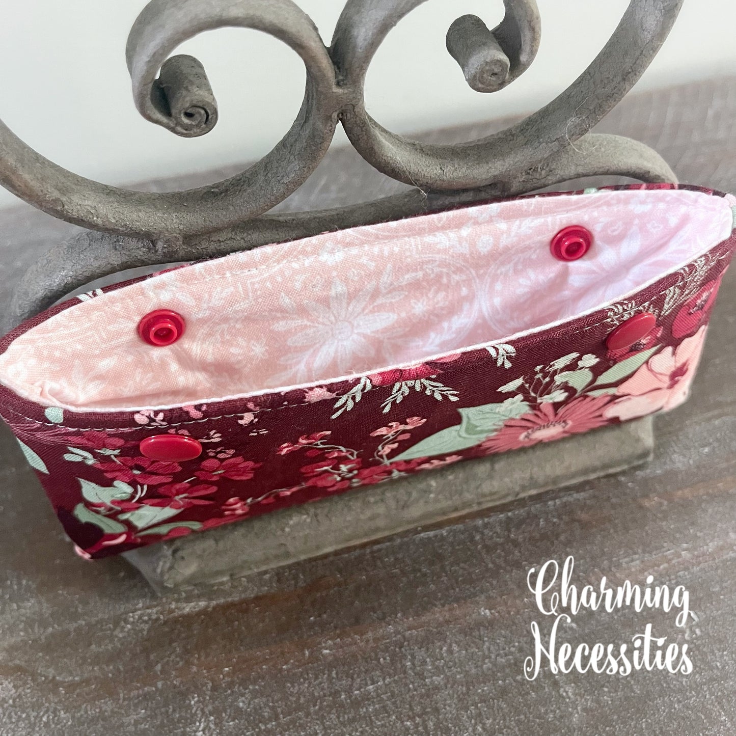 Knitting Project Bag Set, Ruby Blossoms Floral