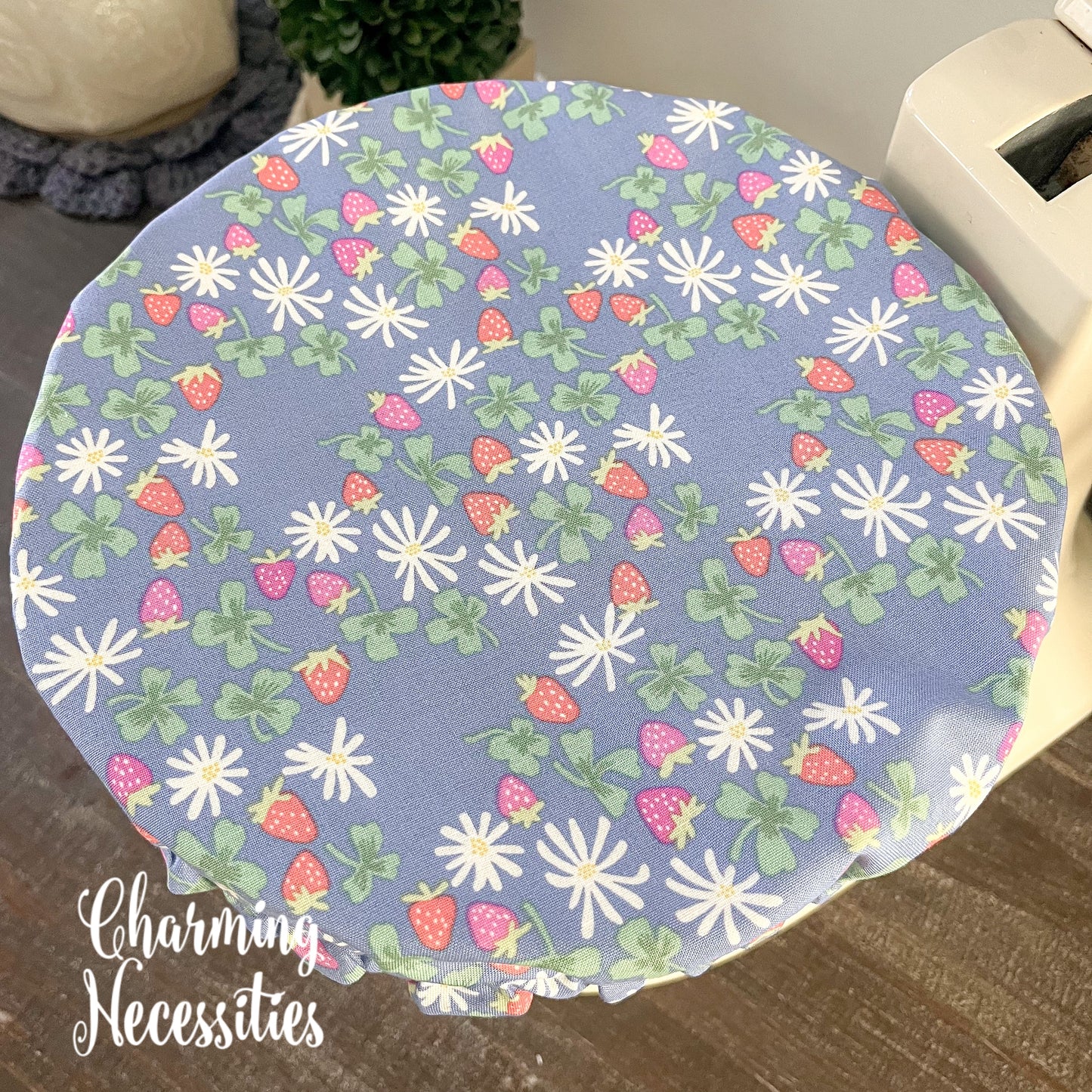 Reusable Fabric Bowl Covers – Cotton Covers for KitchenAid Mixers & Bread Baking, Strawberries