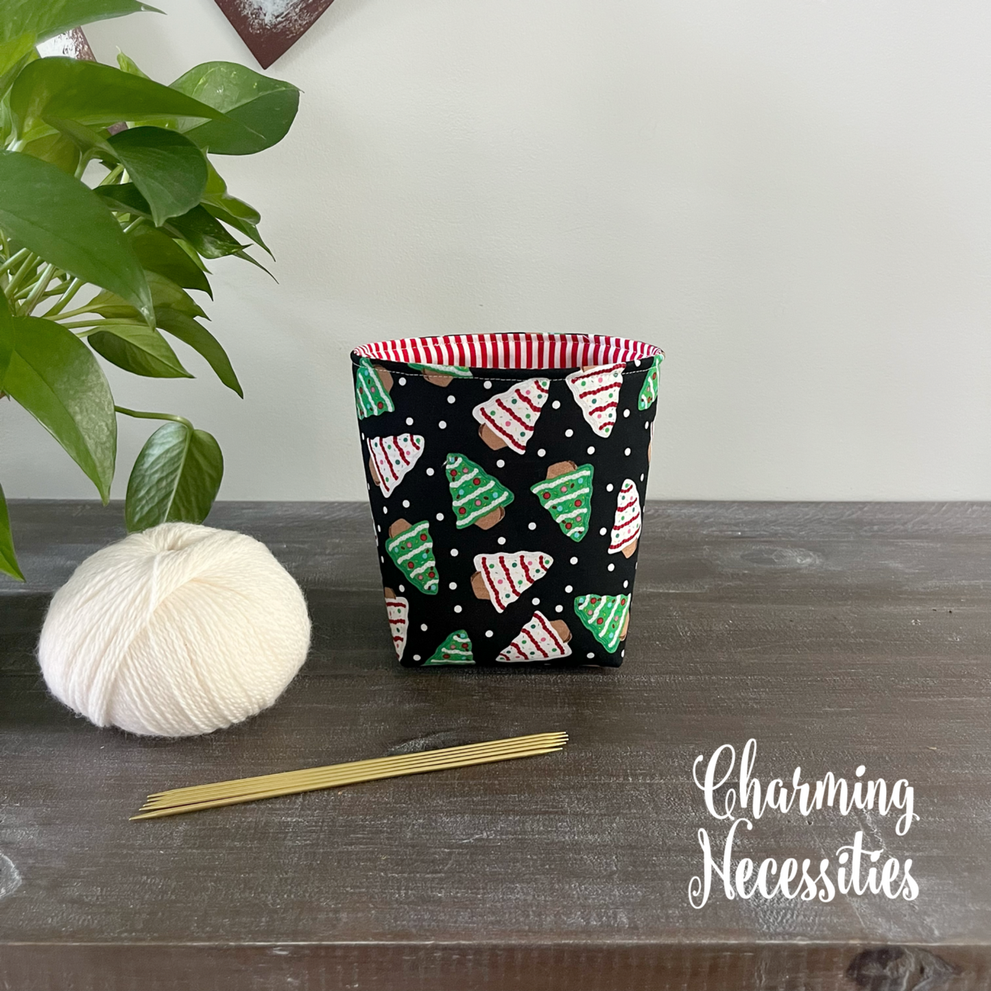 Yarn Bowl Cozy Basket, Christmas Tree Cakes, Knitting Accessories Yarn Storage Organization