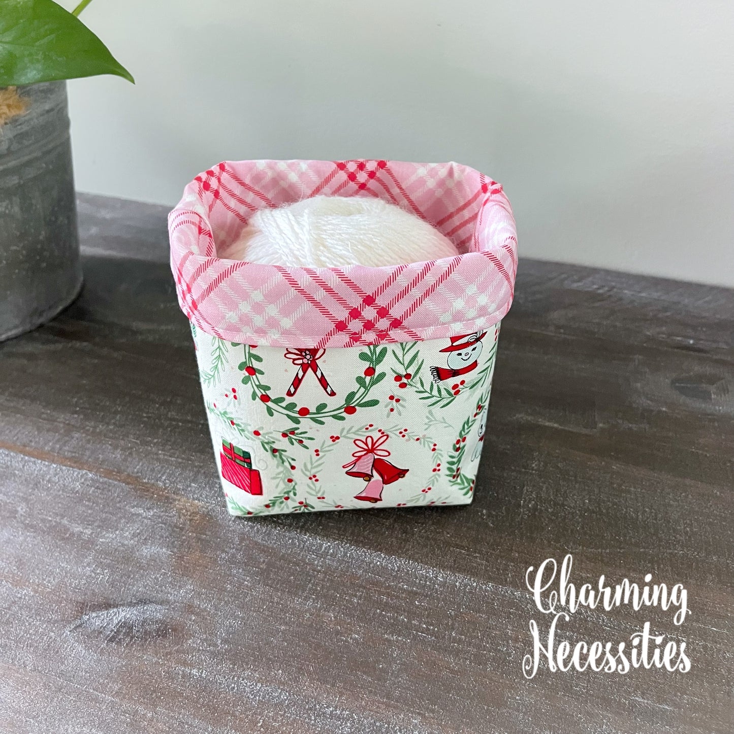 Yarn Bowl Cozy Basket, Retro Christmas Knitting Accessories Yarn Storage Organization