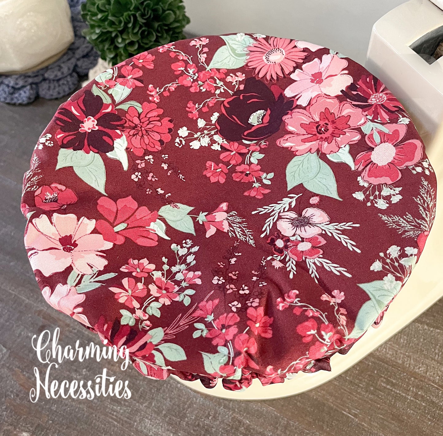Reusable Fabric Bowl Covers – Cotton Covers for KitchenAid Mixers & Bread Baking, Ruby Blossom Floral