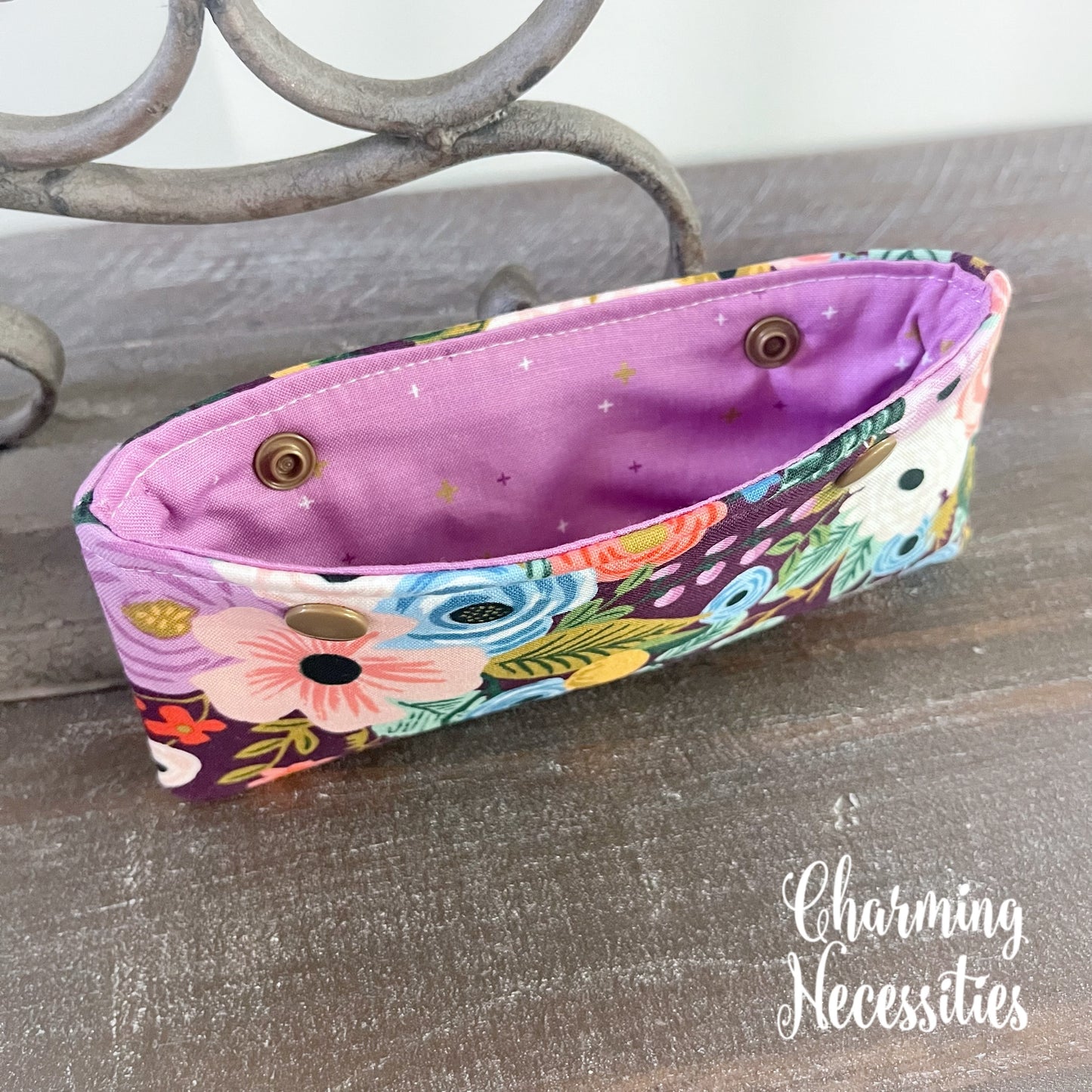 DPN Pouch, Rifle Paper Co Orchard Garden Party Burgandy, Knitting Accessories Organization Notions
