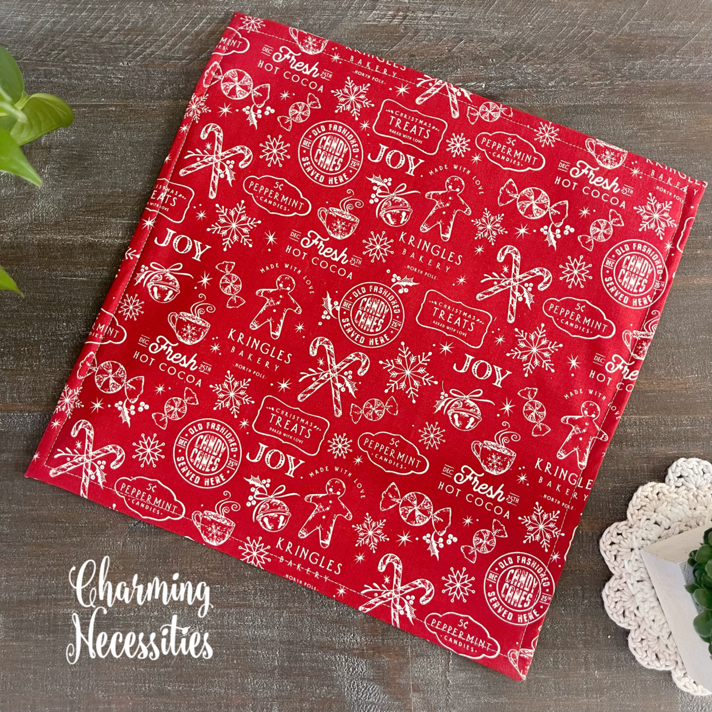 Cross Stitch Embroidery Project Bag, Christmas Bakery, Project Storage Organization