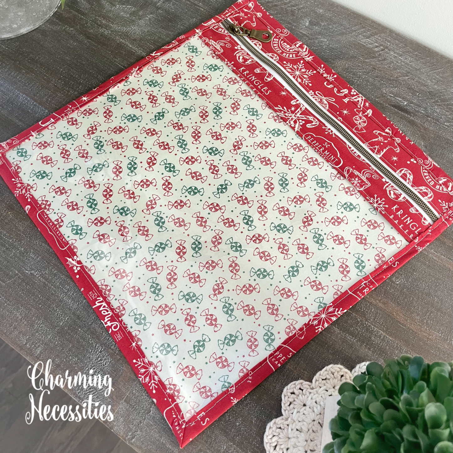 Cross Stitch Embroidery Project Bag, Christmas Bakery, Project Storage Organization