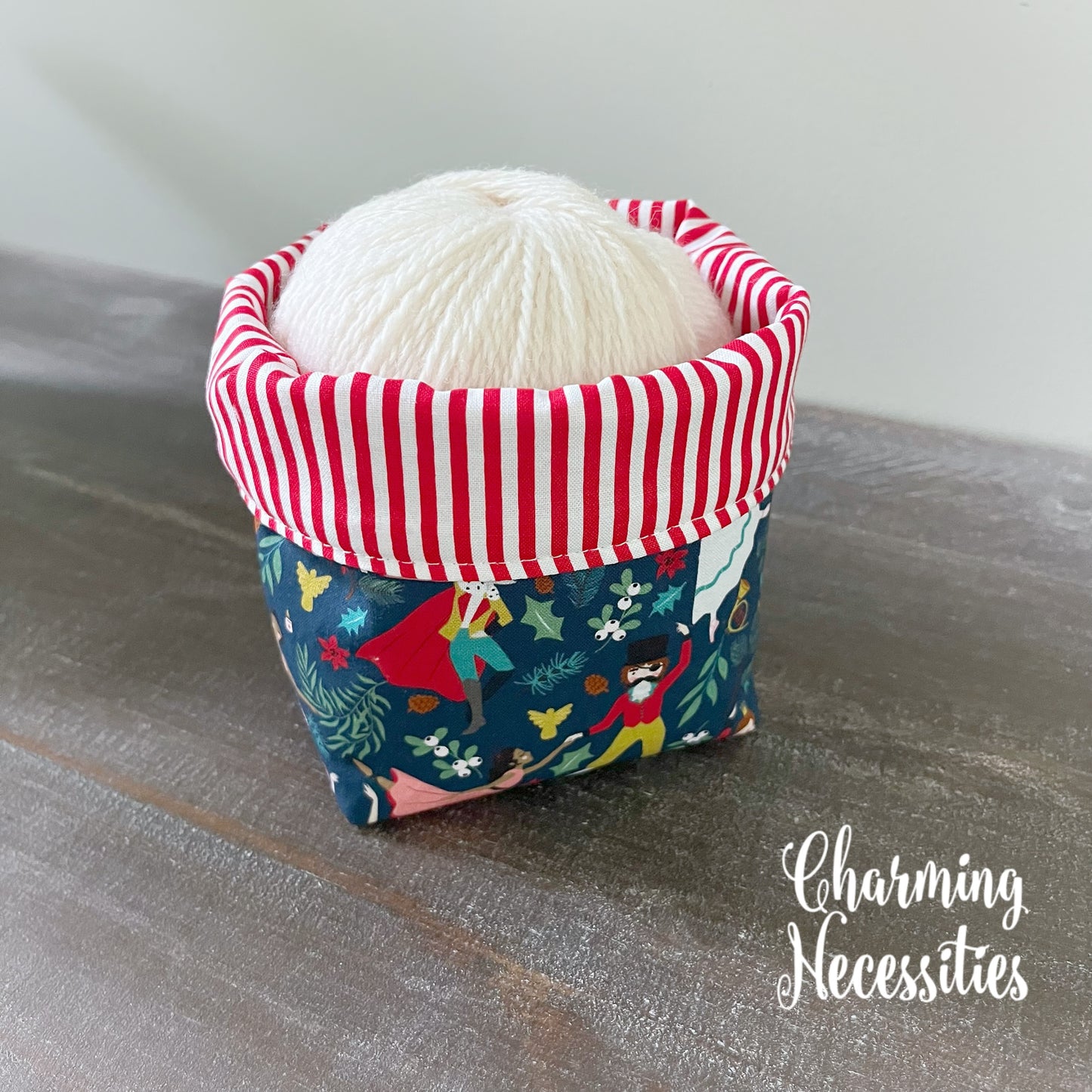 Yarn Bowl Cozy Basket, Nutcracker Waltz, Knitting Accessories Yarn Storage