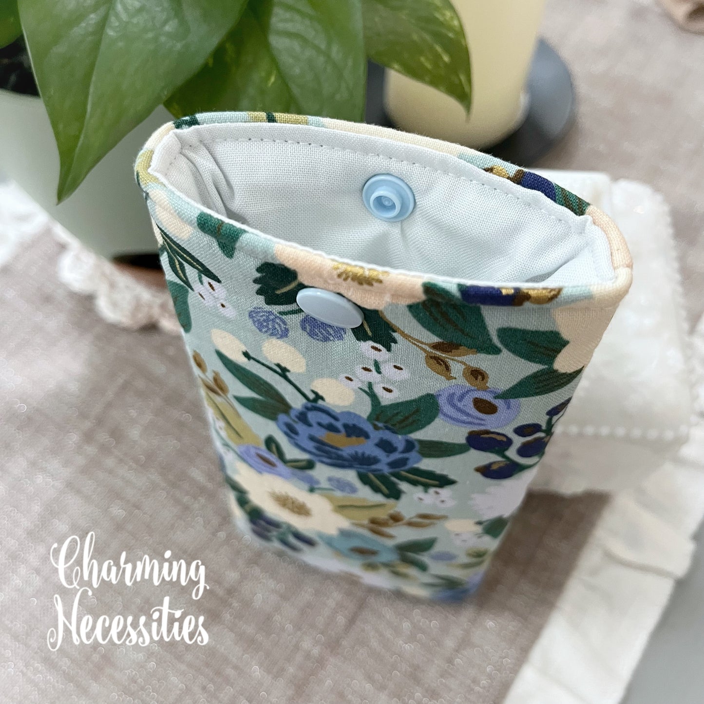 Padded Glasses Case, Rifle Paper Co Vintage Blossoms Mint