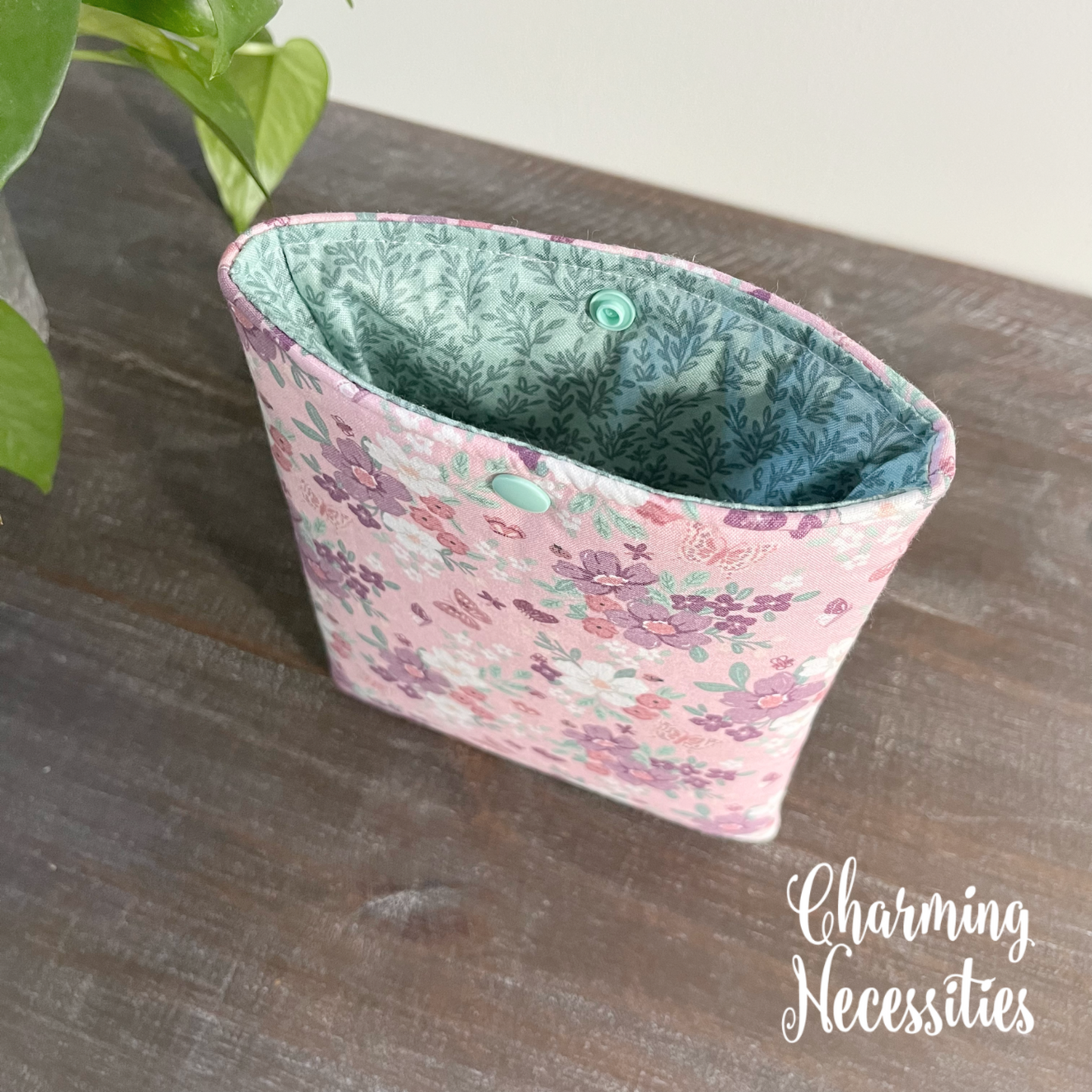 Padded Book Sleeve Kindle Sleeve Cover, Floral Butterflies Pink, Gifts for Book Lovers
