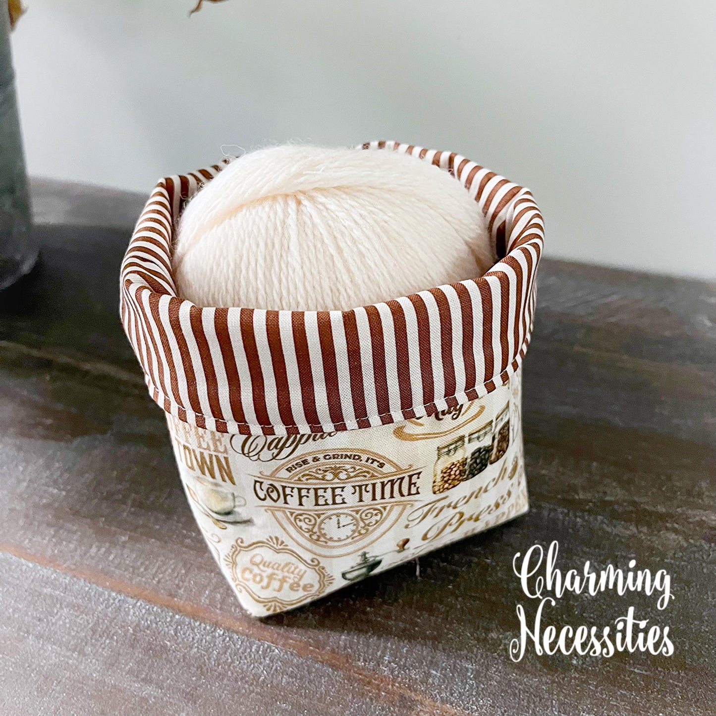 Yarn Bowl Cozy Basket, Coffee Lover, Knitting Accessories Yarn Storage Organization