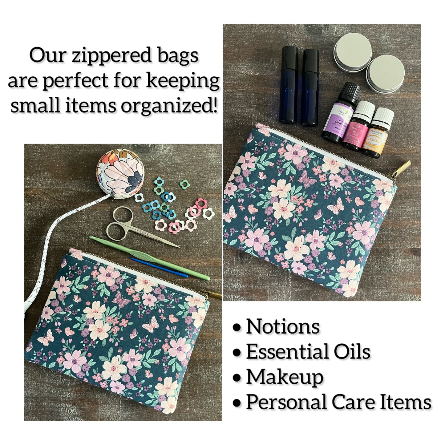 Notions Zipper Pouch, Rifle Paper Co Orchard Ivory, Essentials Oils Pouch, Small Organization Bag