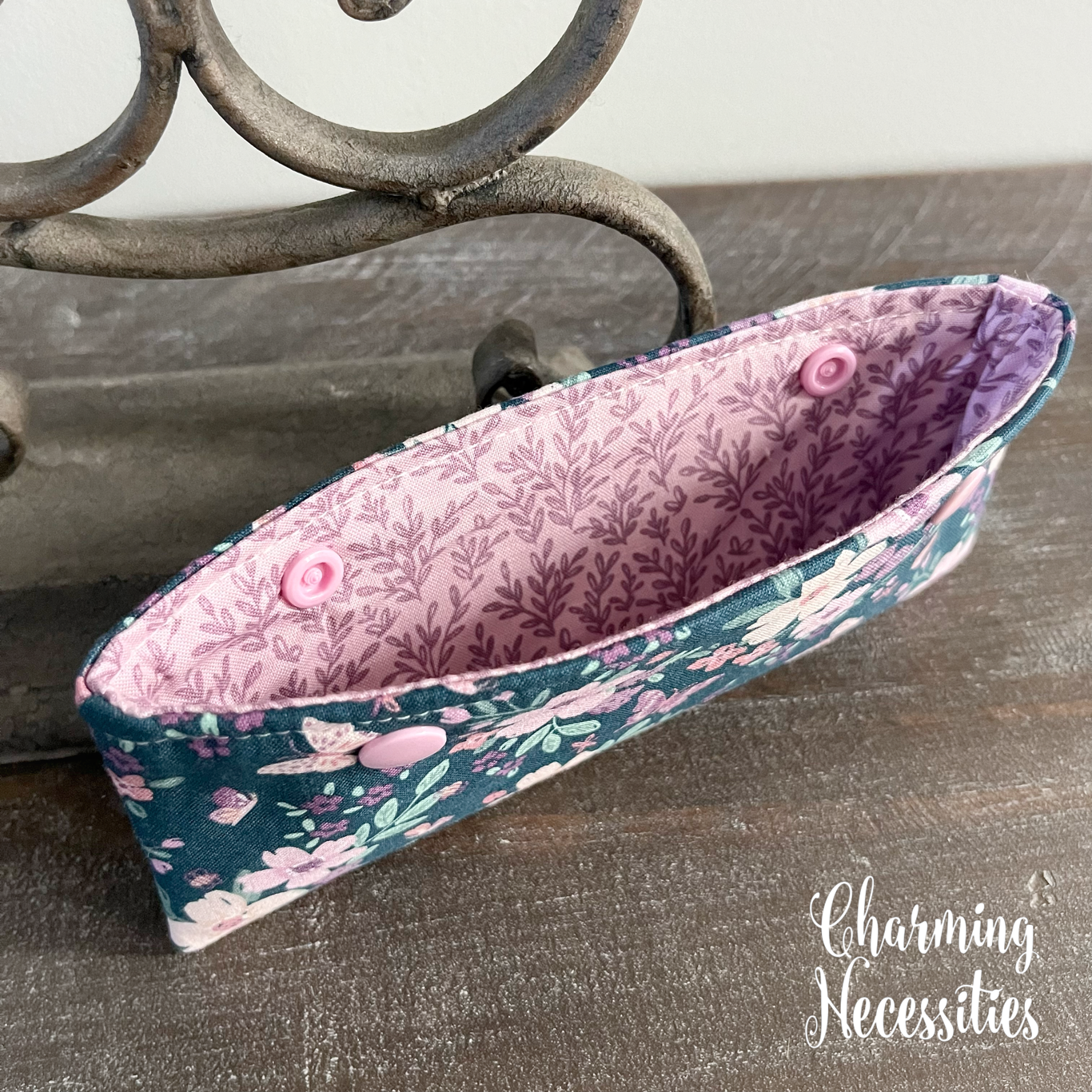 DPN Pouch, Floral & Butterflies Dark BlueKnitting Accessories Organization Notions