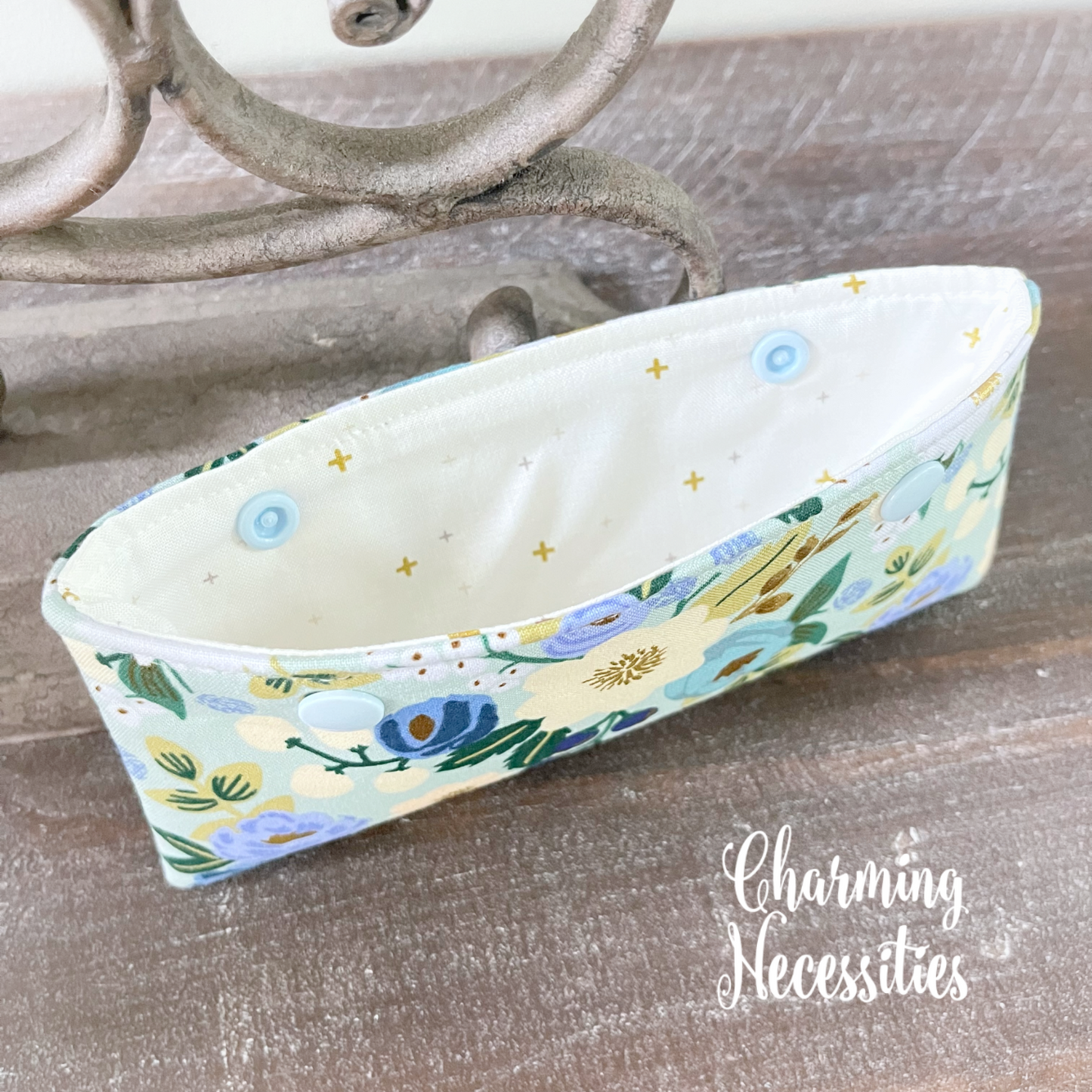 DPN Pouch, Rifle Paper Co Vintage Blossoms Mint, Knitting Accessories Organization Notions