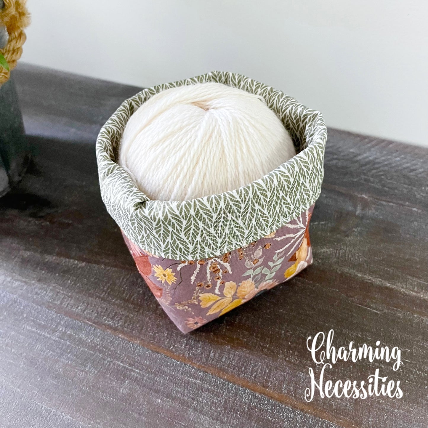 Yarn Bowl Cozy Basket, Autumn Evening, Knitting Accessories Yarn Storage Organization