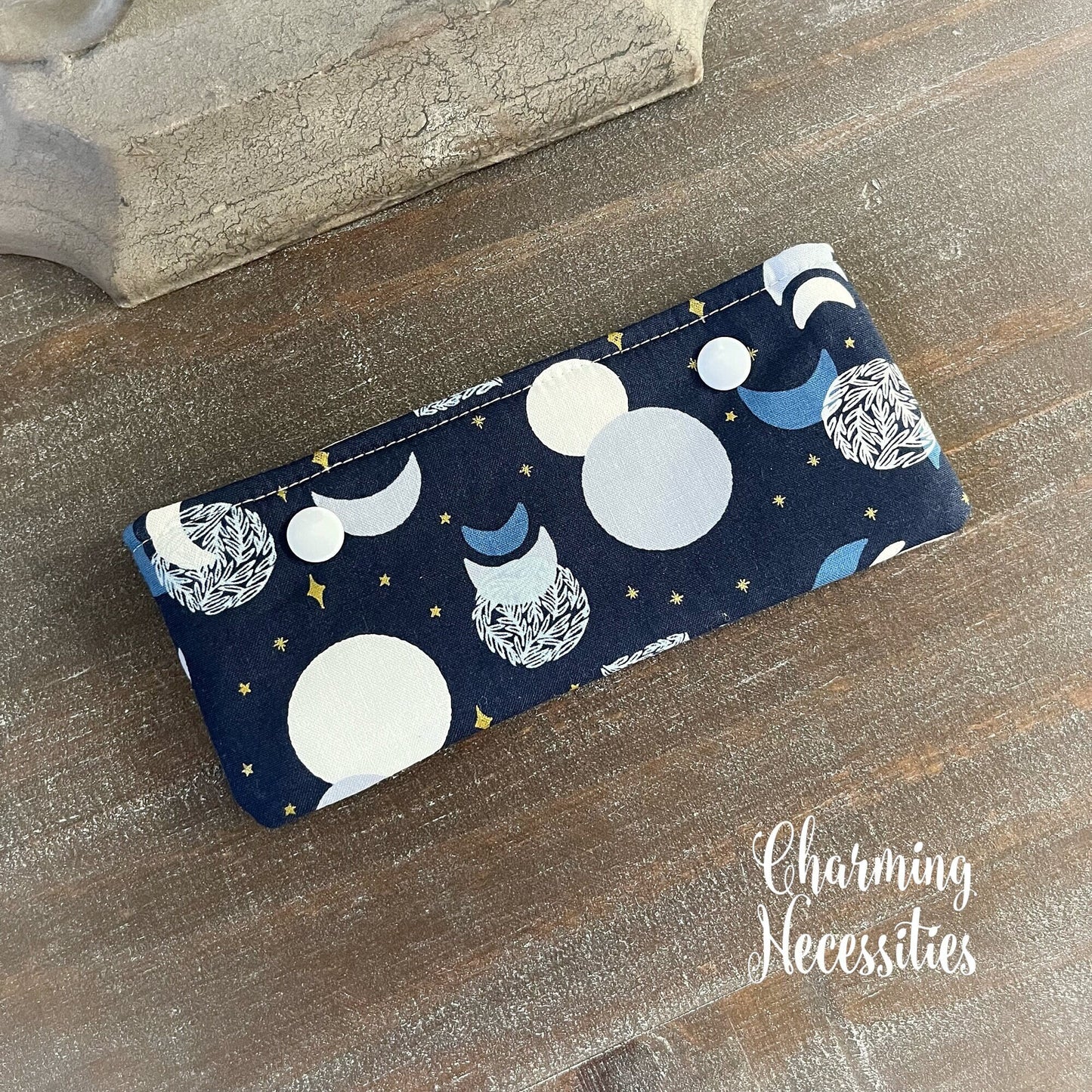 DPN Pouch, Moon and Stars, Zodiac Celestial Astrology Knitting Accessories Organization Notions