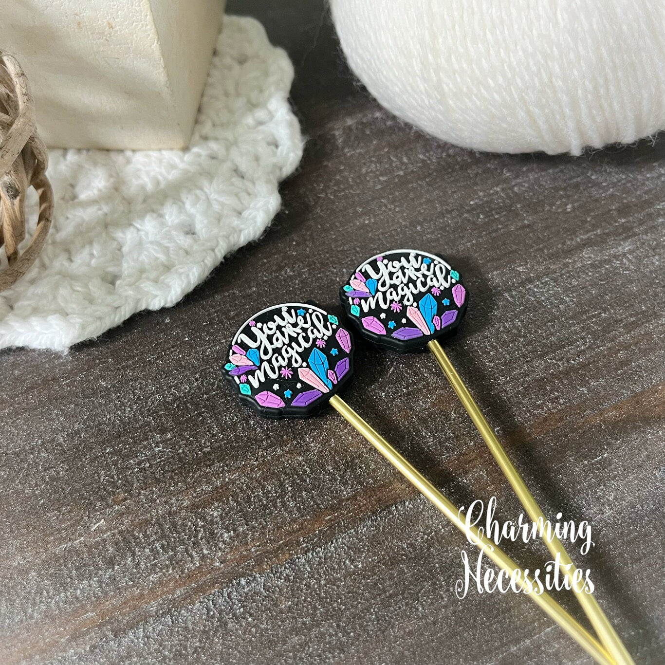 Stitch Stoppers You Are Magical Set of 2, Knitting Accessories, Stitch Holders, Gifts for Knitters under 10