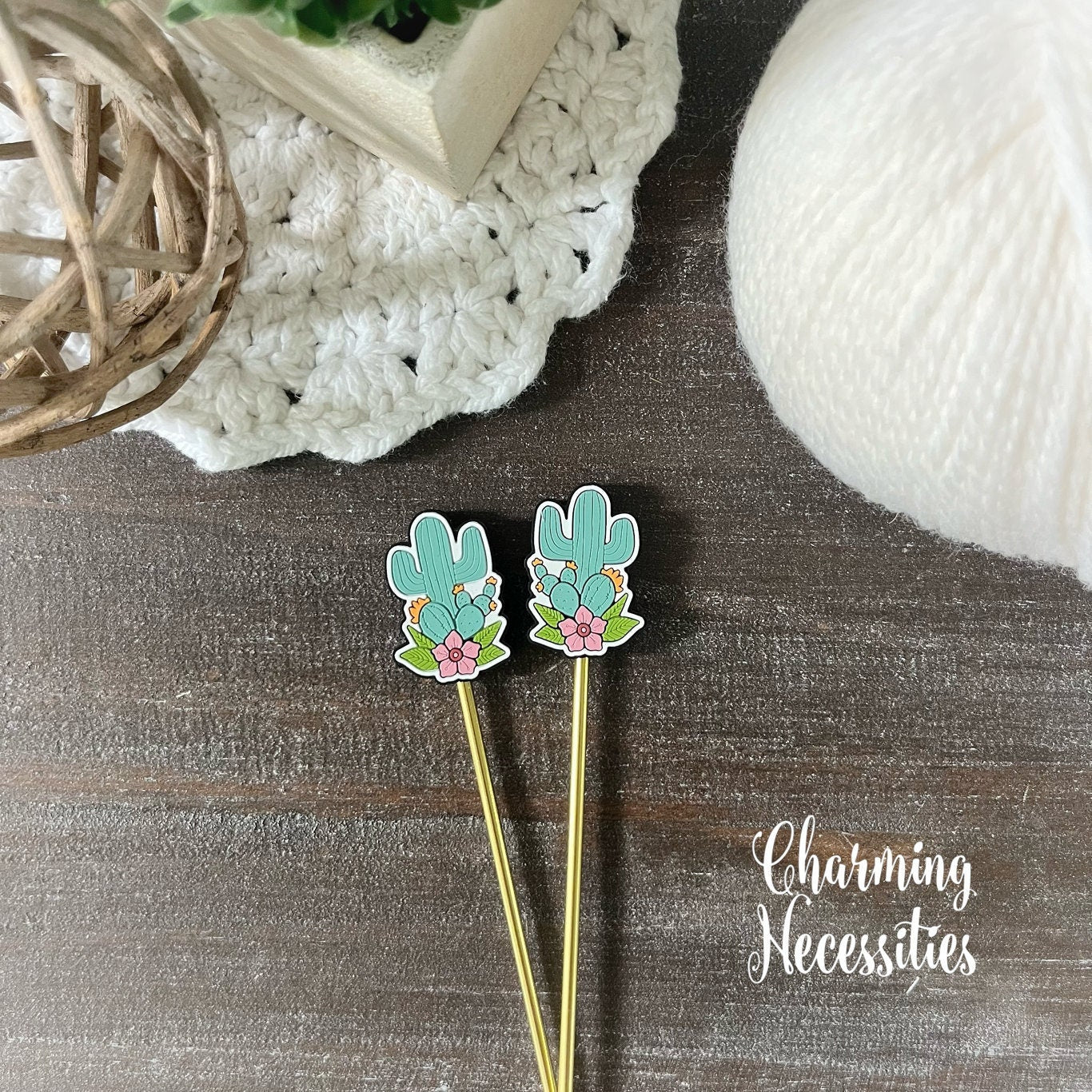 Cacuts Stitch Stoppers, Knitting Accessories Set of 2, Stitch Holders, Gifts for Knitters under 10