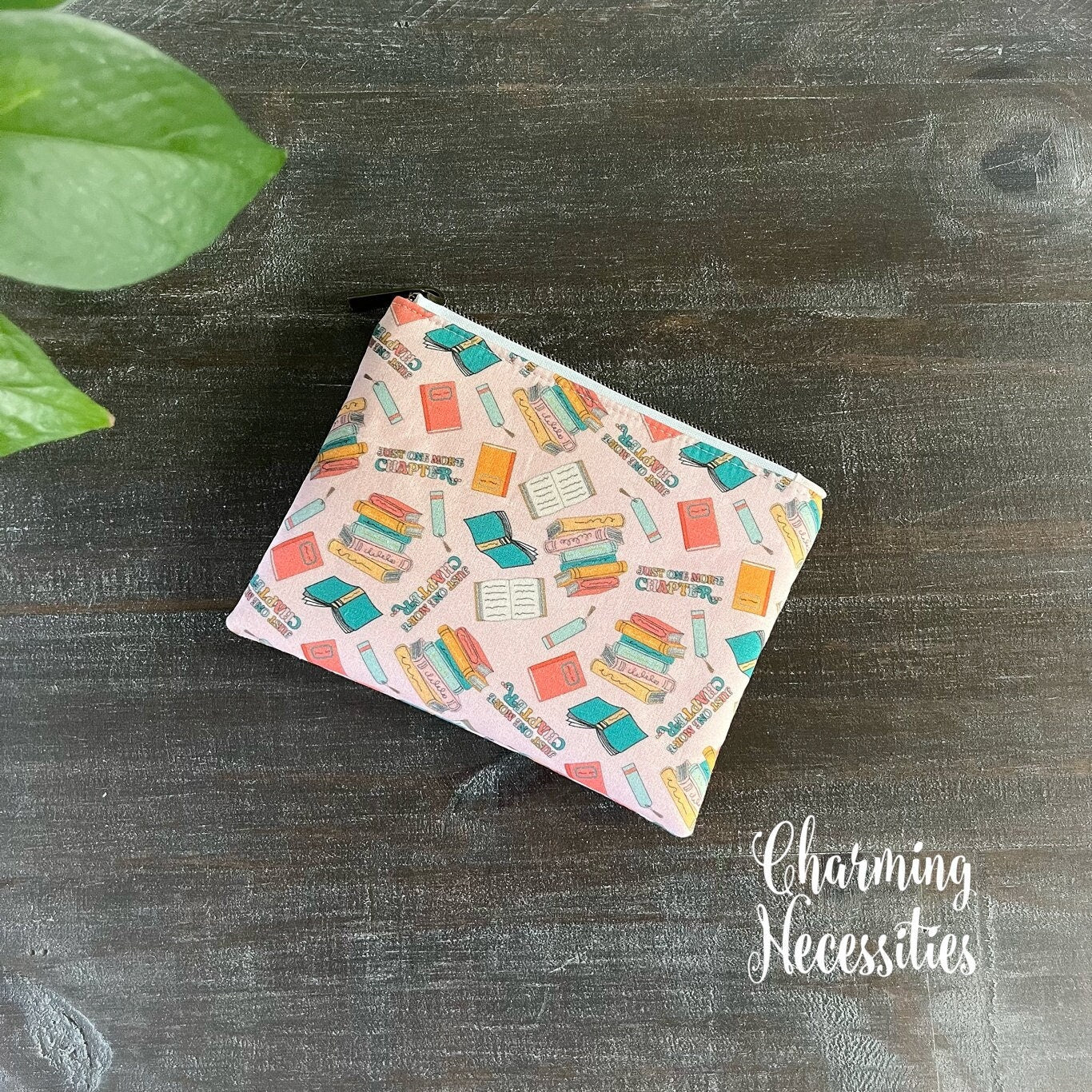 Notions Zipper Pouch, Just One More Chapter, Essentials Oils Pouch, Small Organization Bag Book Lovers
