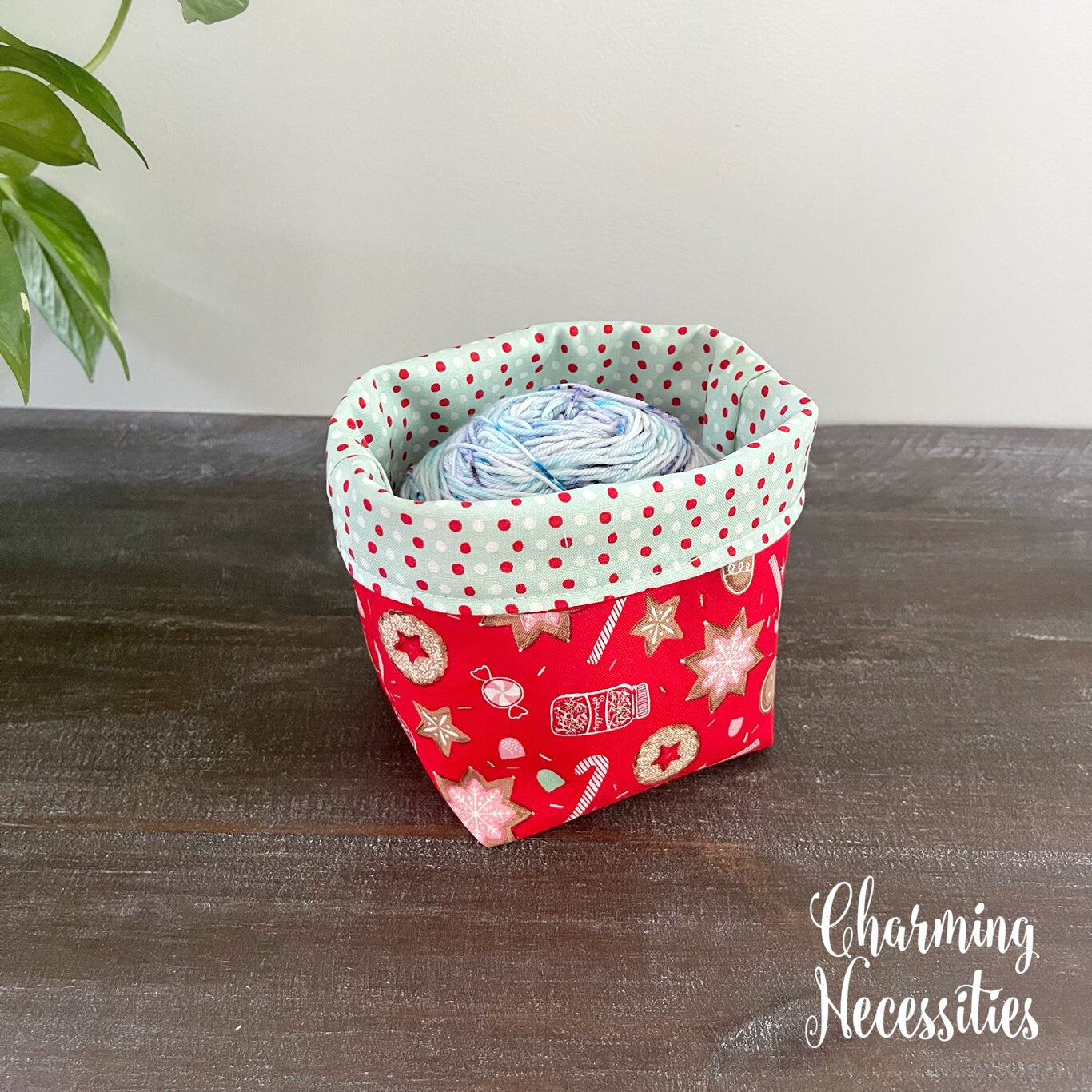 Yarn Bowl Cozy Basket, Christmas Holiday Gingerbread, Knitting Accessories Yarn Storage Organization