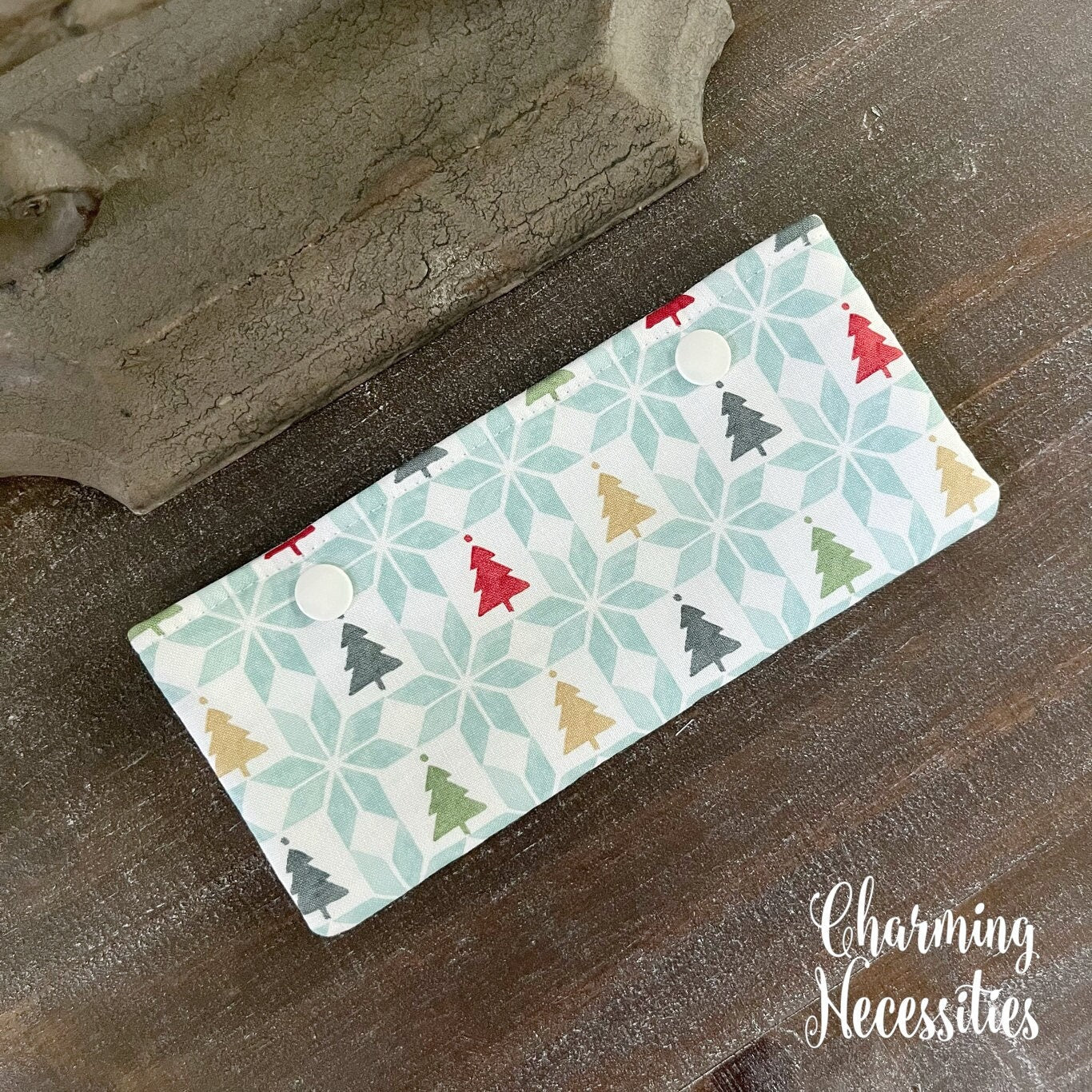 DPN Pouch, Christmas Trees and Snowflakes, Knitting Accessories Organization Notions