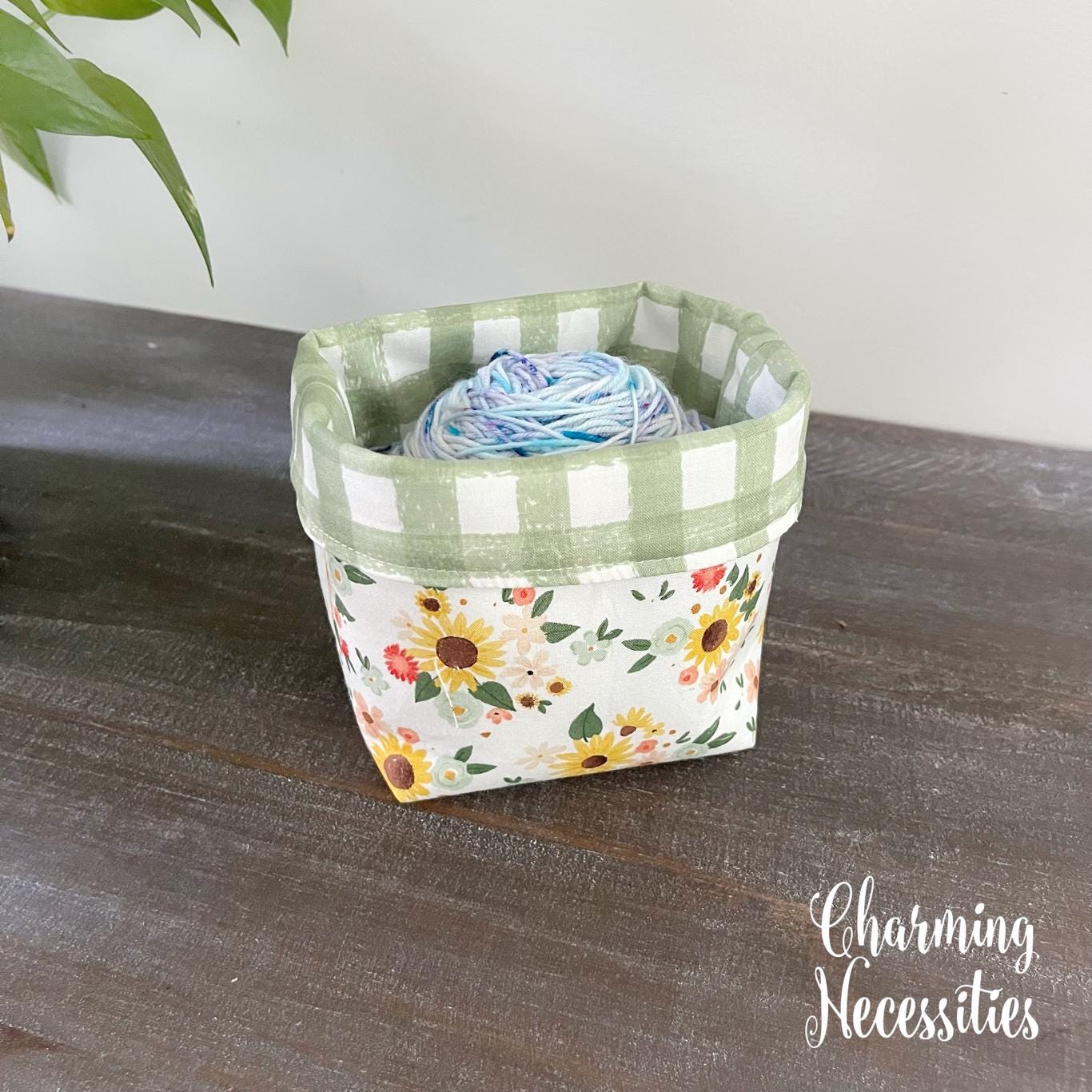 Yarn Bowl Cozy Basket, Sunflower Floral, Knitting Accessories Yarn Storage Organization