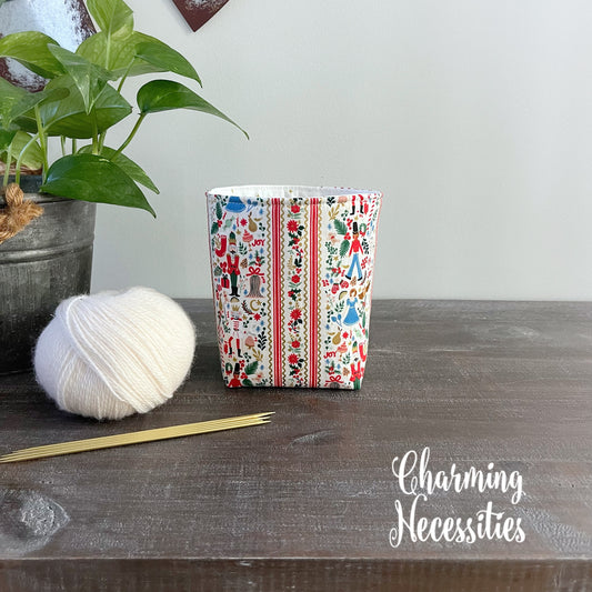 Yarn Bowl Cozy Basket, Rifle Paper Co Nutcracker, Knitting Accessories Yarn Storage Organization