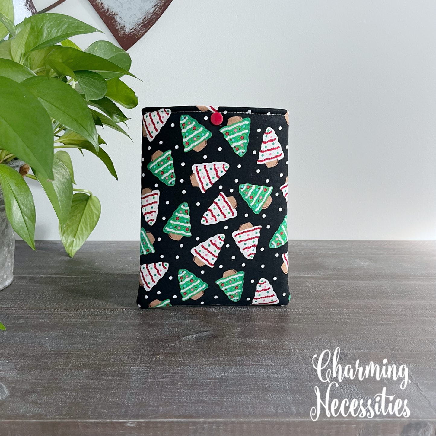 Padded Book Sleeve Kindle Sleeve Cover, Christmas Tree Cakes, Gifts for Book Lovers