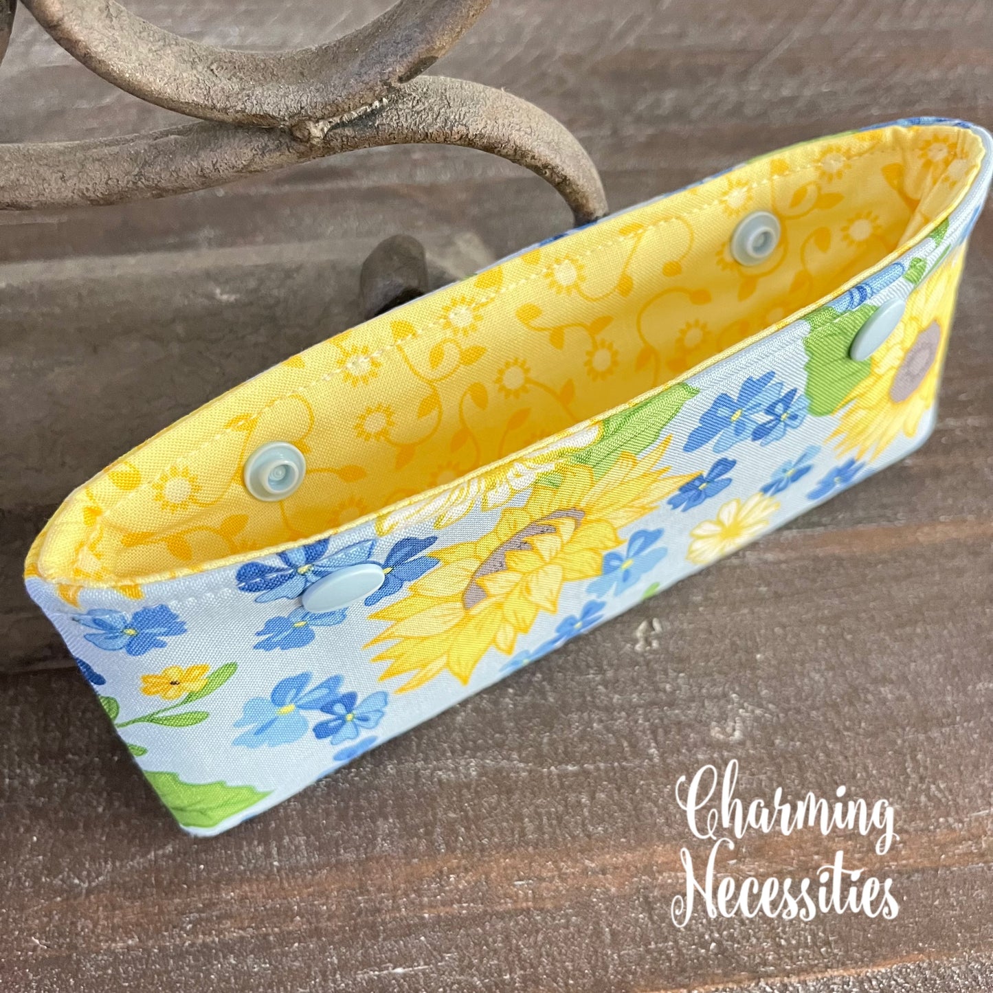 DPN Pouch, Sunflowers on Blue Knitting Accessories Organization Notions