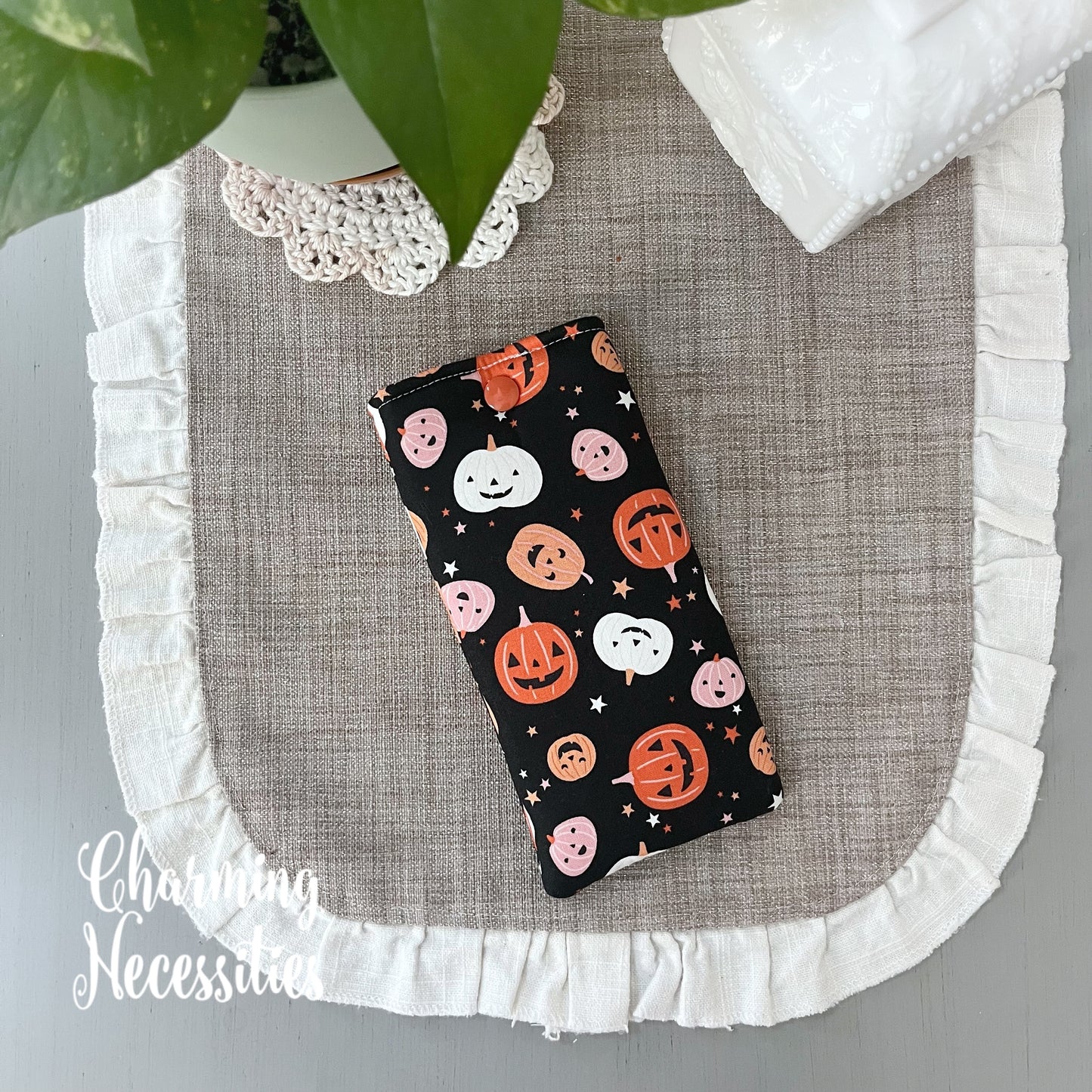 Padded Glasses Case, Jack-o'-lanterns Black