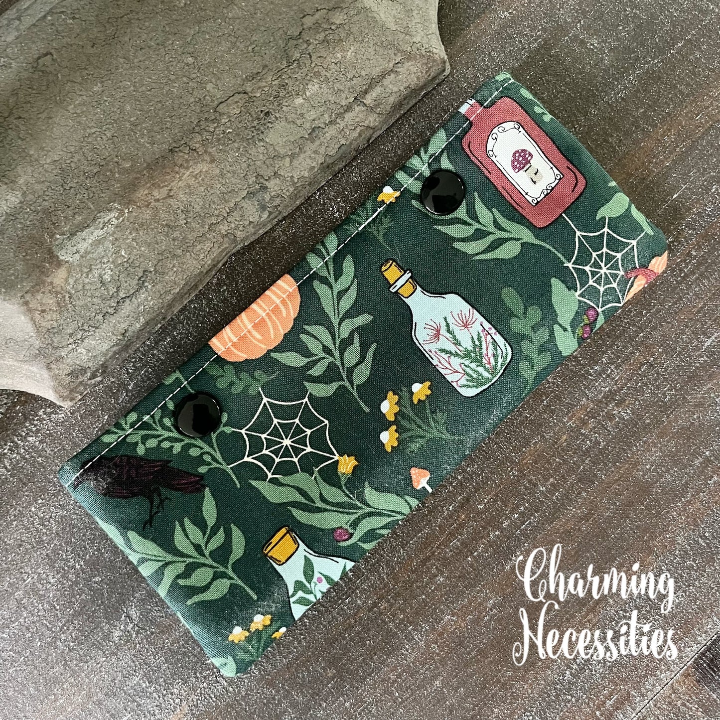 Knitting Project Bag Set, Halloween Apothecary Green