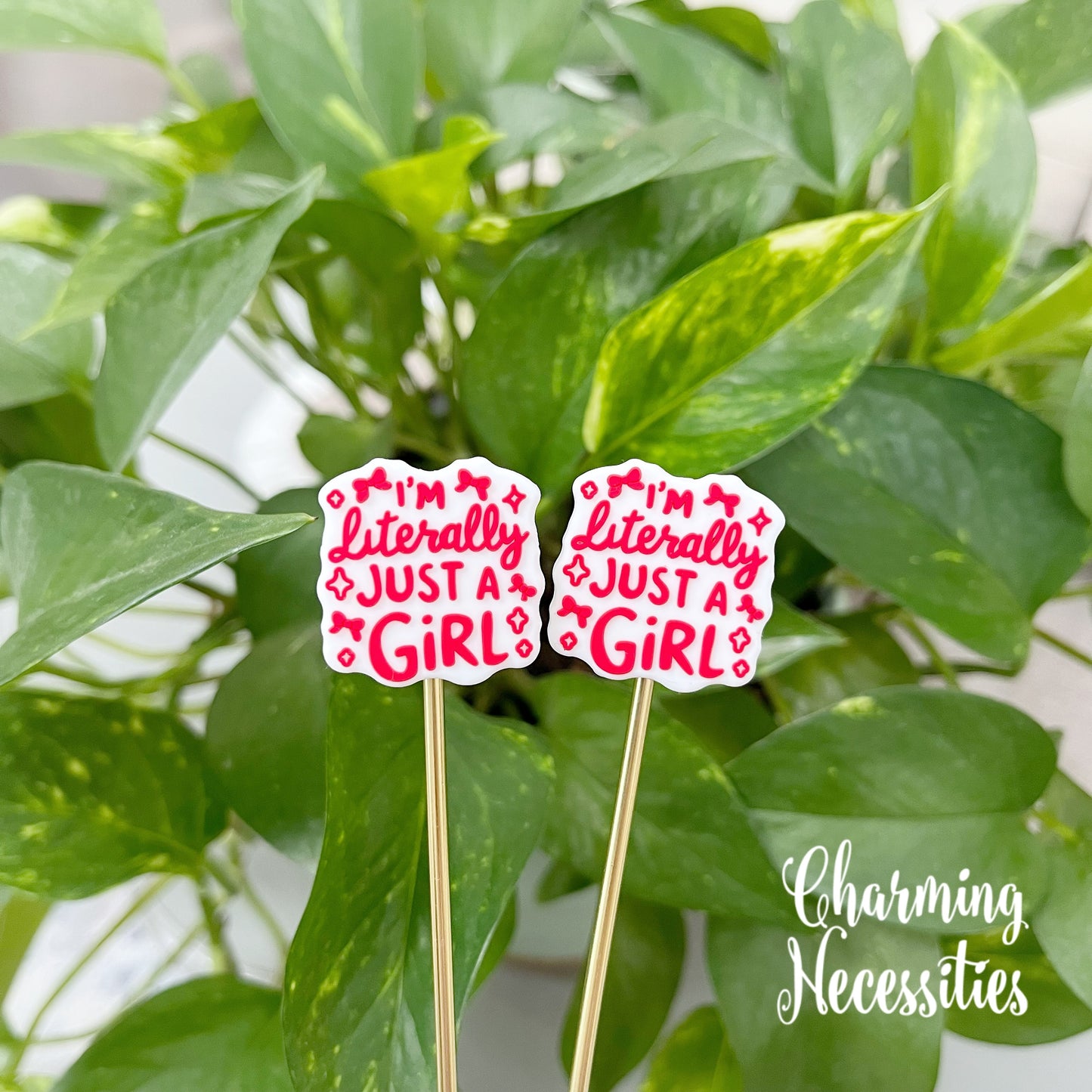 Stitch Stoppers, I'm Literally Just a Girl , Set of 2, Knitting Accessories, Stitch Holders, Gifts for Knitters