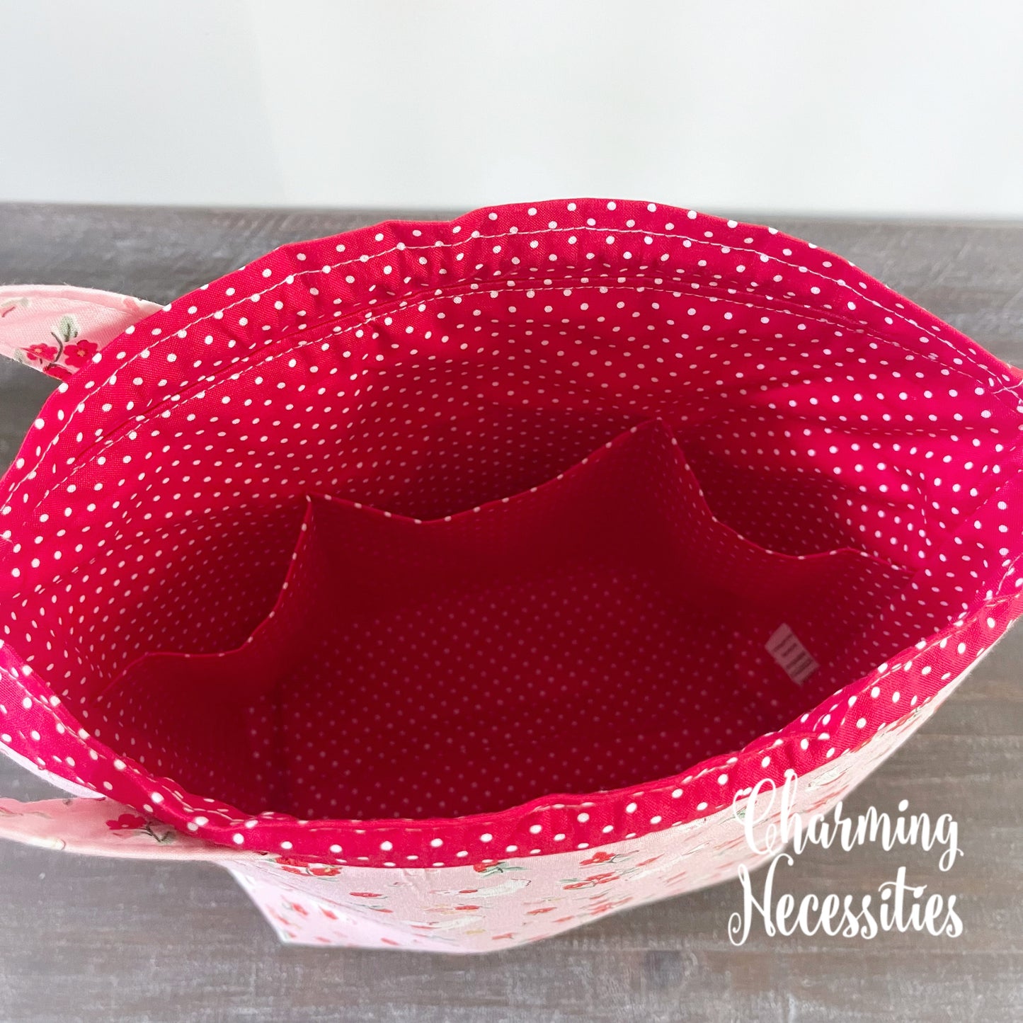 Knitting Project Bag, Vintage Chickens, Drawstring Tote