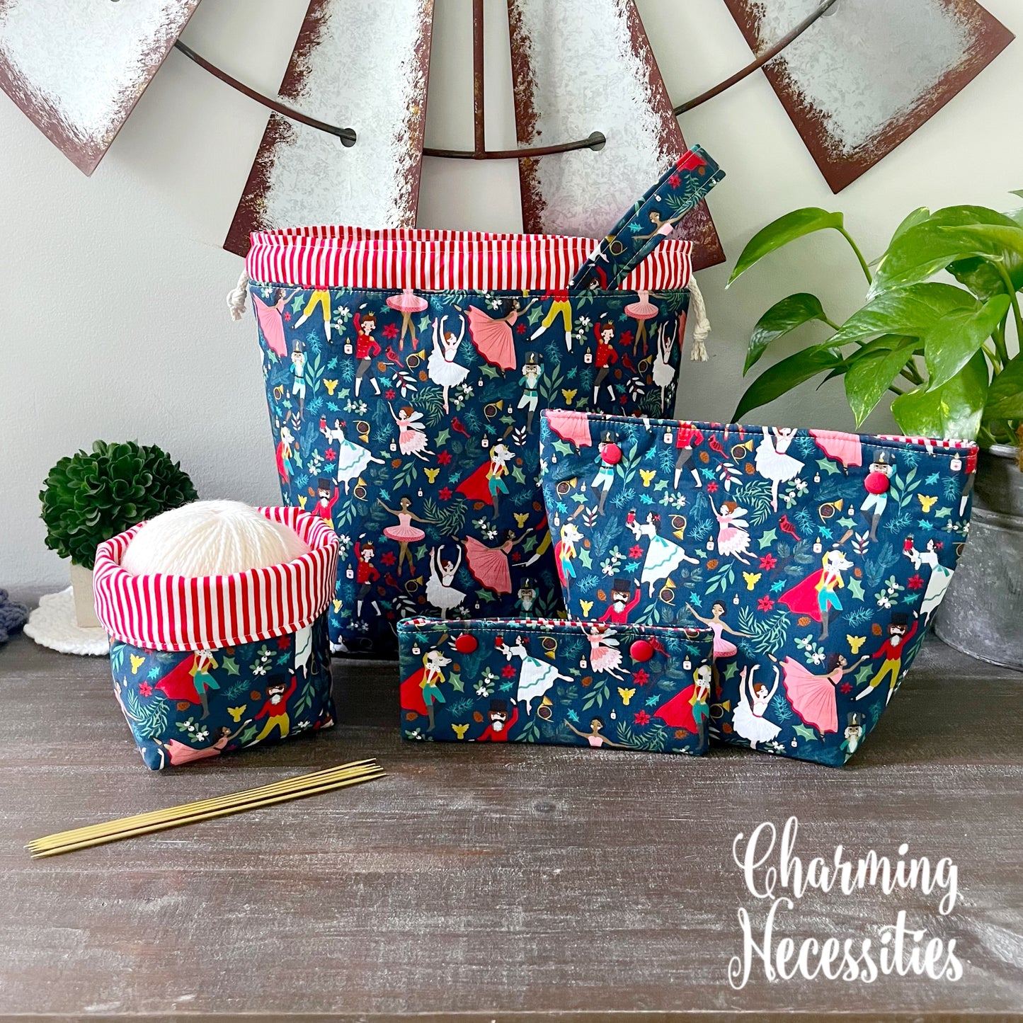 Knitting Project Bag Set, Nutcracker Waltz
