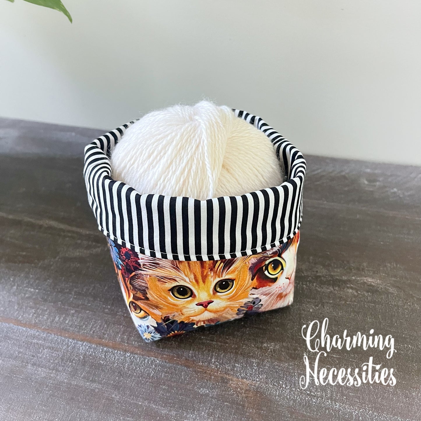 Yarn Bowl Cozy Basket, Calico Cats, Knitting Accessories Yarn Storage Organization