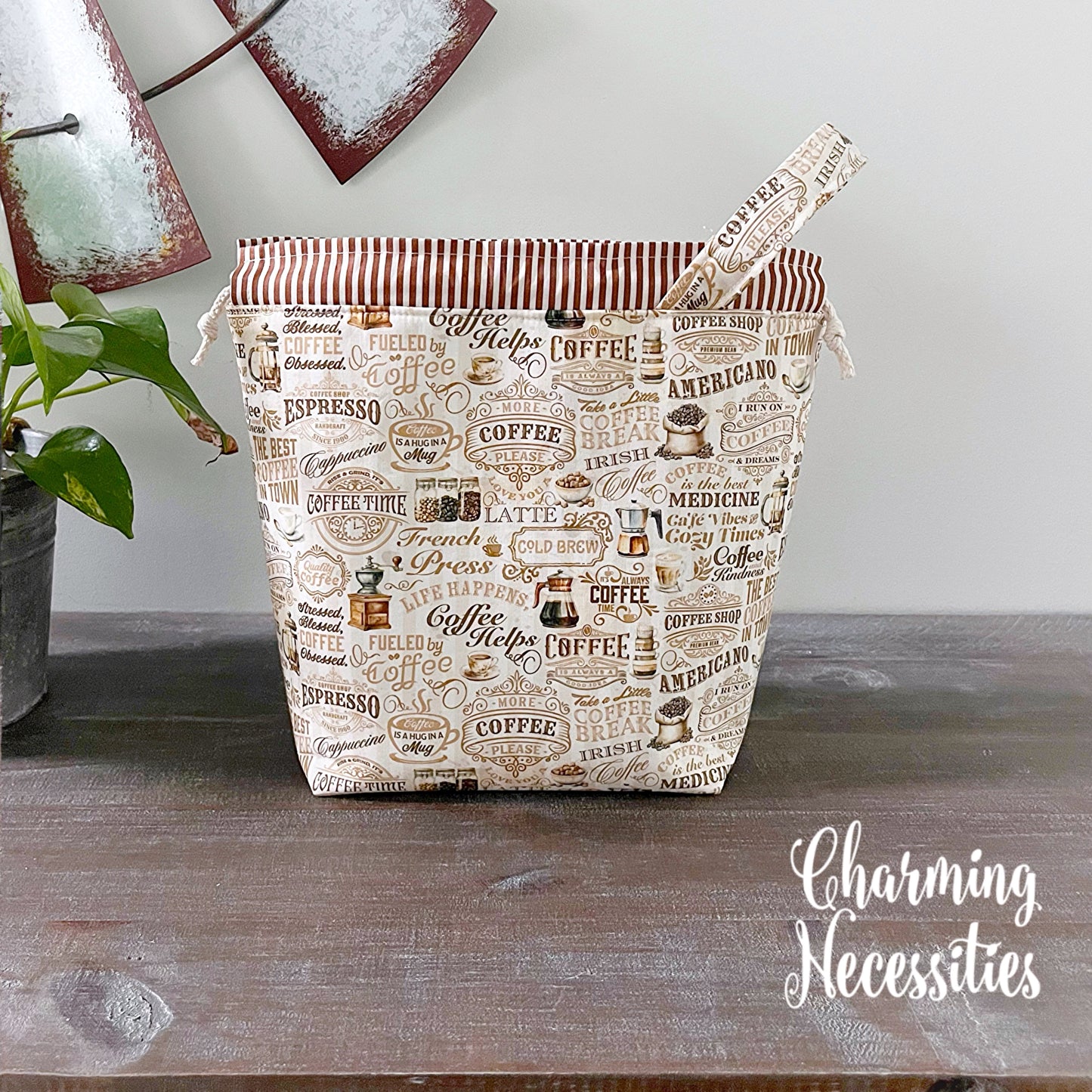 Knitting Project Bag Set, Coffee Lovers