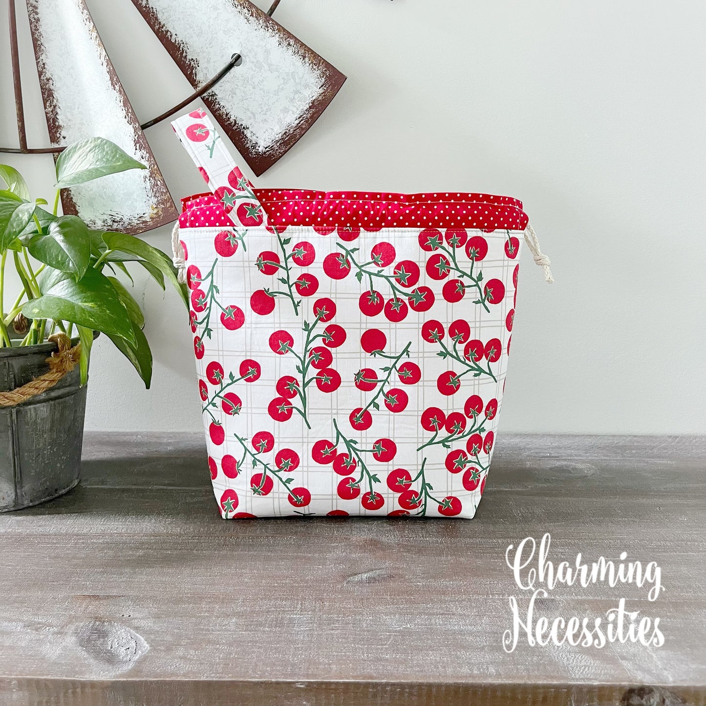 Knitting Project Bag Set, Tomato Garden