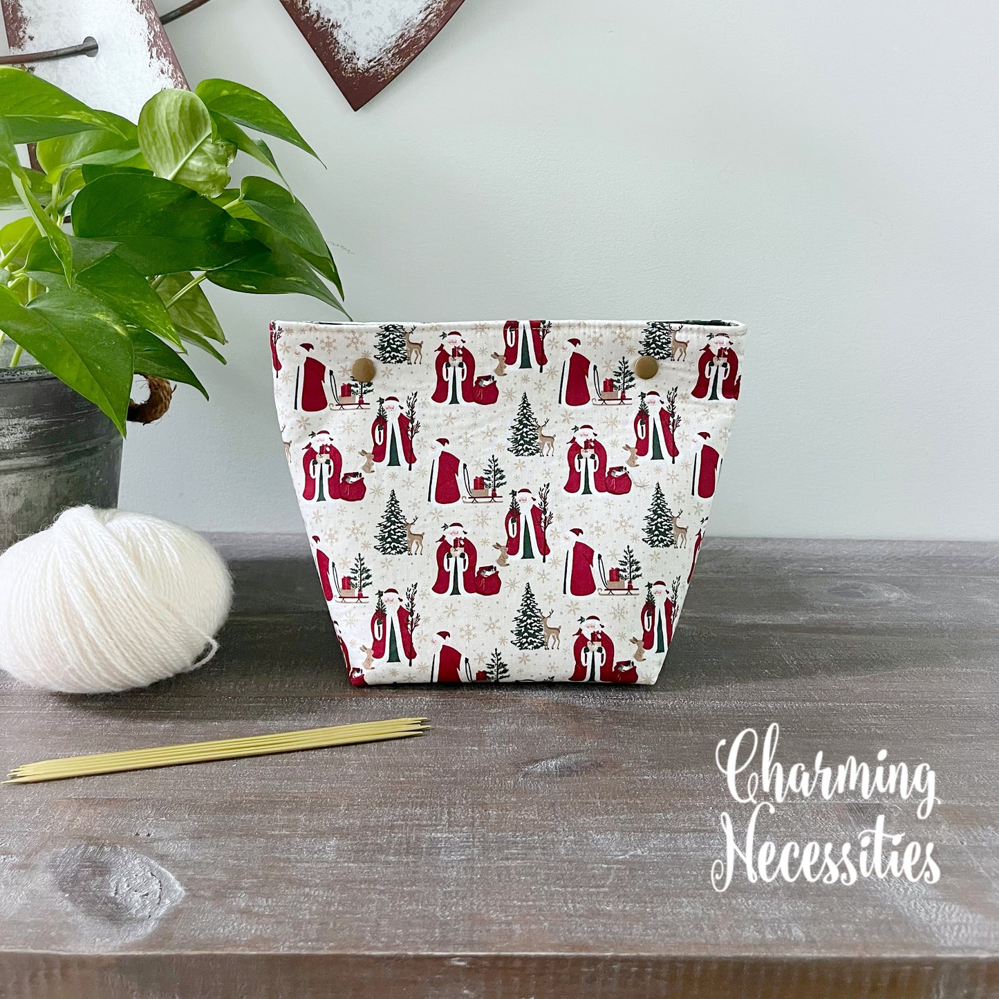Knitting Project Bag Set, Old St. Nick