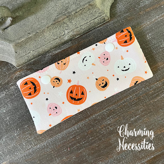 DPN Case, Jack o Lantern Pumpkins on Pink Halloween Knitting Accessories Organization Notions