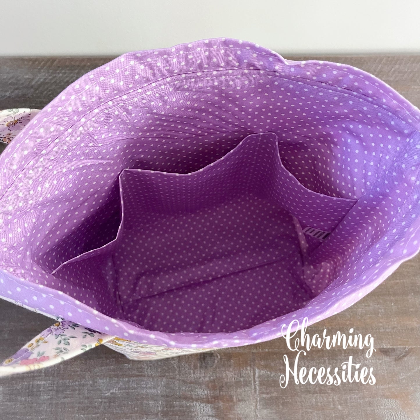 Knitting Project Bag Set, Vintage Sewing Floral