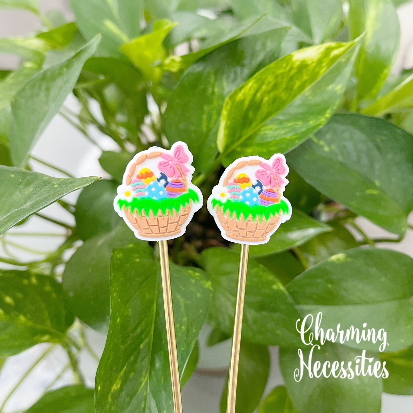 Stitch Stoppers, Easter Baskets, Set of 2, Knitting Accessories, Stitch Holders, Gifts for Knitters