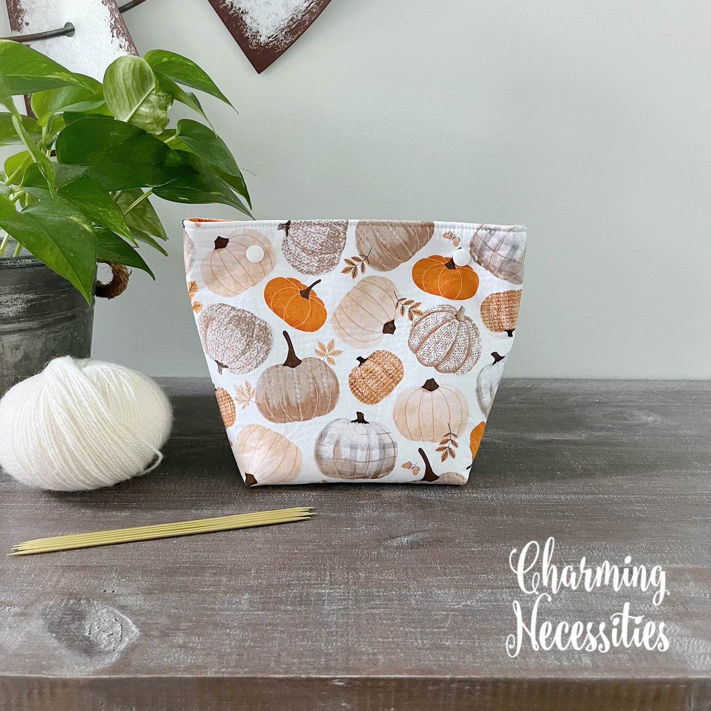Knitting Project Bag Set, Pumpkin Spice