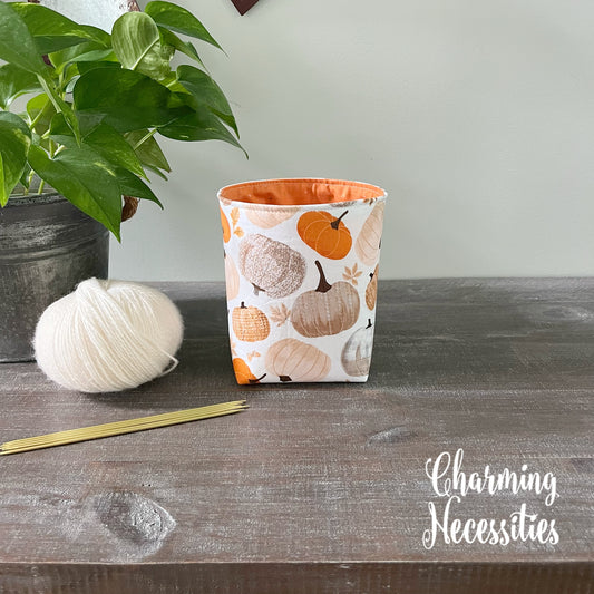 Yarn Bowl Cozy Basket, Pumpkin Spice, Knitting Accessories Yarn Storage Organization
