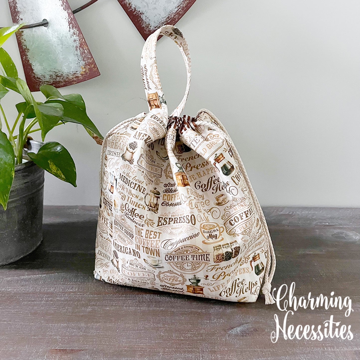 Knitting Project Bag Set, Coffee Lovers