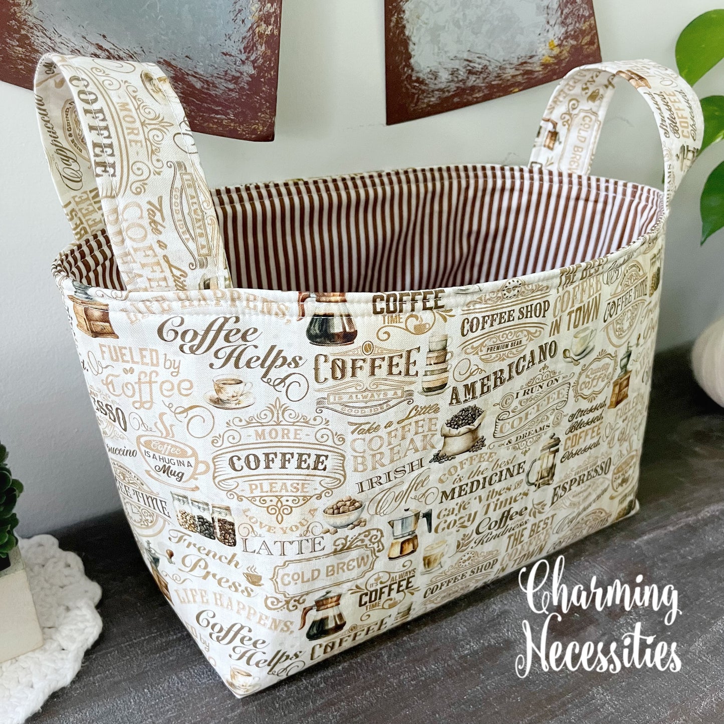 Yarn Storage Basket, Coffee Lovers, Knitting Accessories