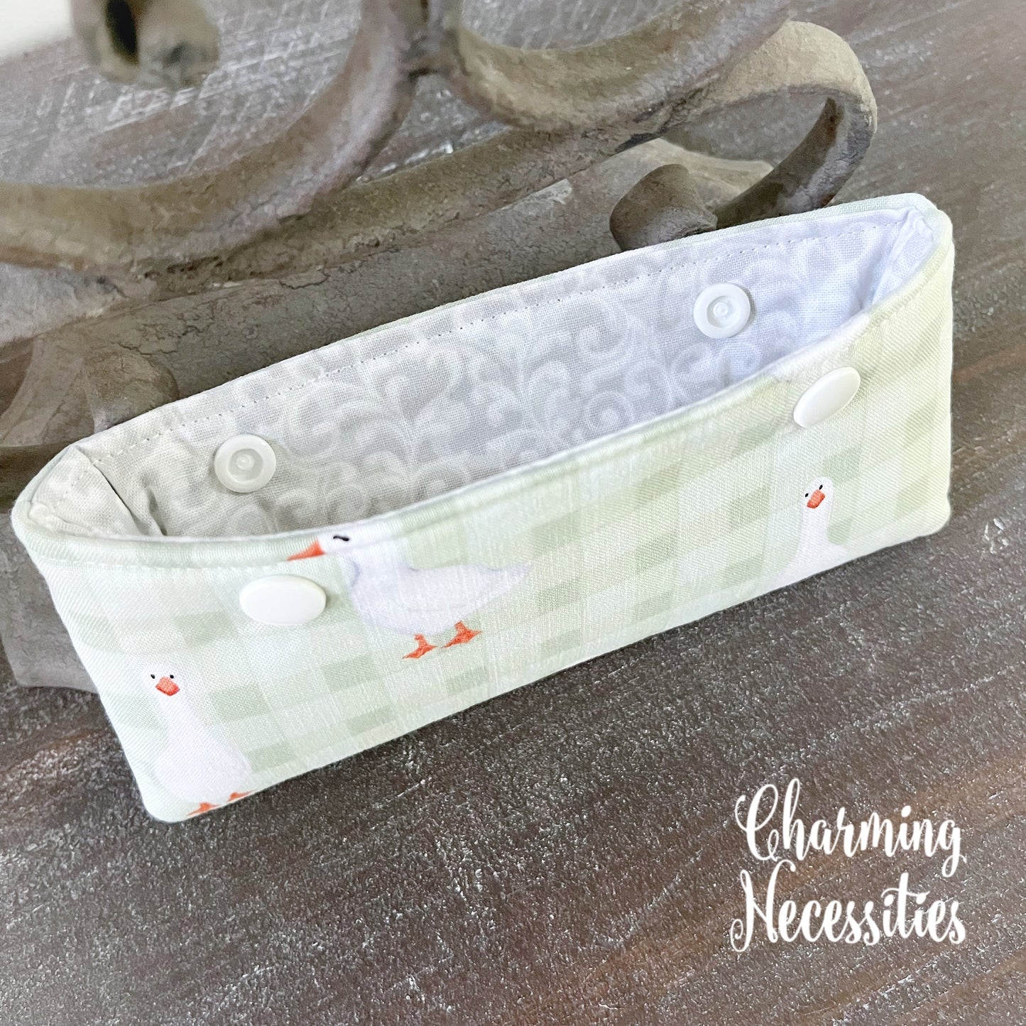 DPN Pouch, Ducks and Gingham, Knitting Accessories Organization Notions