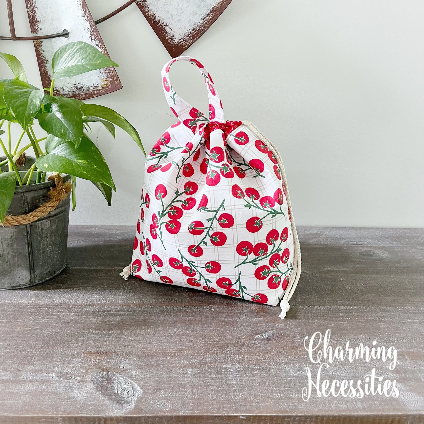Knitting Project Bag Set, Tomato Garden