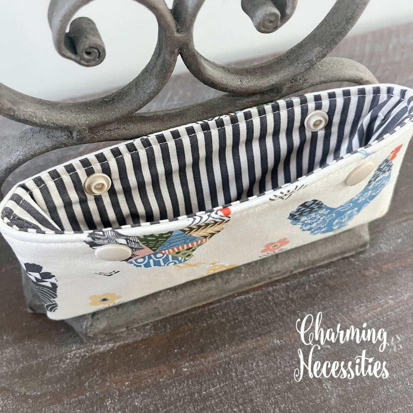 Knitting Project Bag Set, Floral Chickens