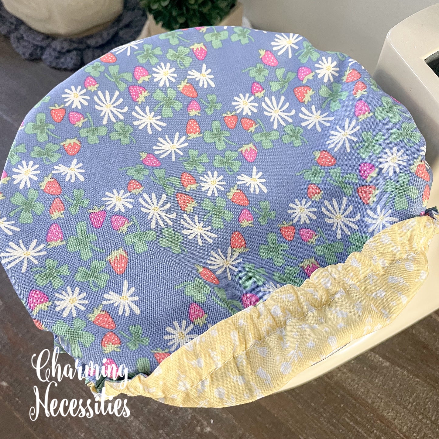 Reusable Fabric Bowl Covers – Cotton Covers for KitchenAid Mixers & Bread Baking, Strawberries