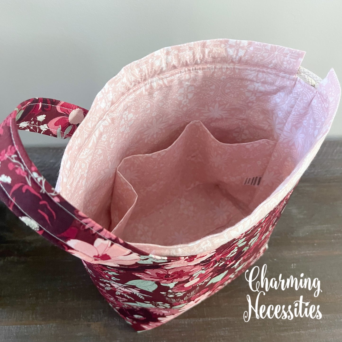 Knitting Project Bag Set, Ruby Blossoms Floral