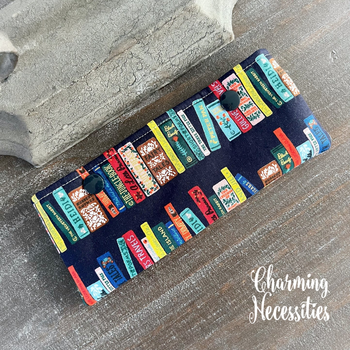 DPN Pouch, Rifle Paper Co Curio Book Club Navy,  Knitting Accessories Organization Notions Book Themed