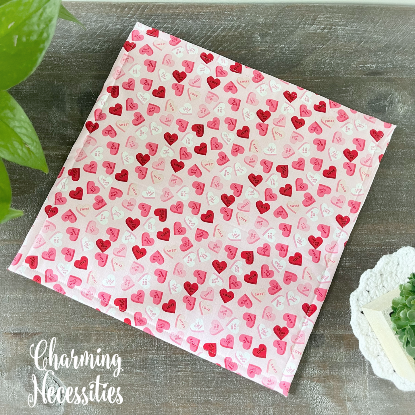 Cross Stitch Embroidery Project Bag, Conversation Hearts, Project Storage Organization