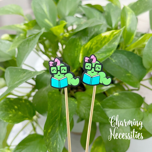 Stitch Stoppers, Bookworm, Set of 2, Knitting Accessories, Stitch Holders, Gifts for Knitters